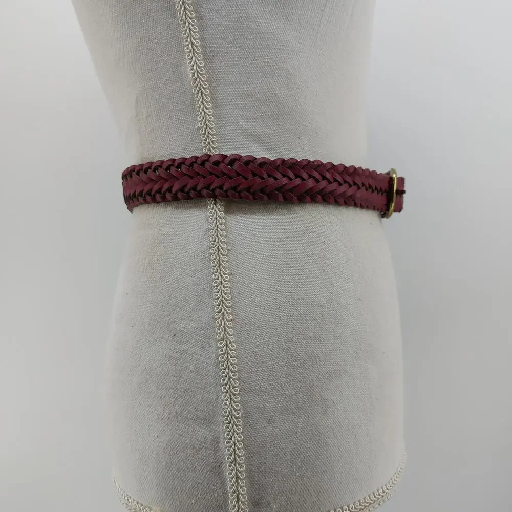 Vintage Capezio Small Medium Belt Magenta Leather Weaved Braided